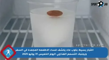 اختبار بسيط بكوب ماء يكشف فساد الأطعمة المجمدة في السفر ويجنبك التسمم الغذائي اليوم الخميس 31 يوليو 2025